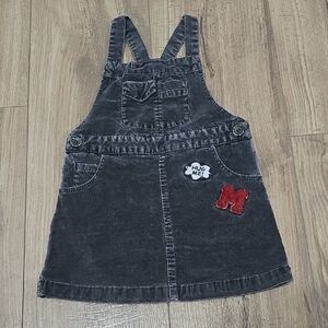 Zara Charcoal Denim Overall Dress with Patches